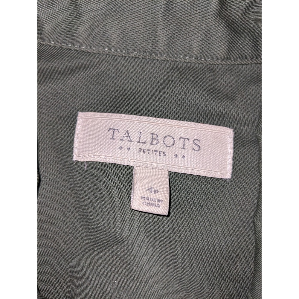 Talbots Olive Green Jacket Blazer Structured Button Details Sz 4P - Picture 5 of 8